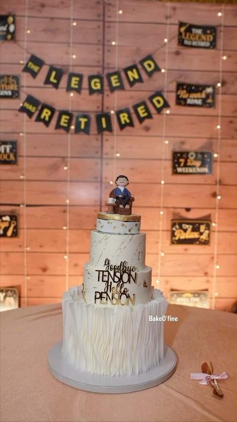 3-tier retirement cake